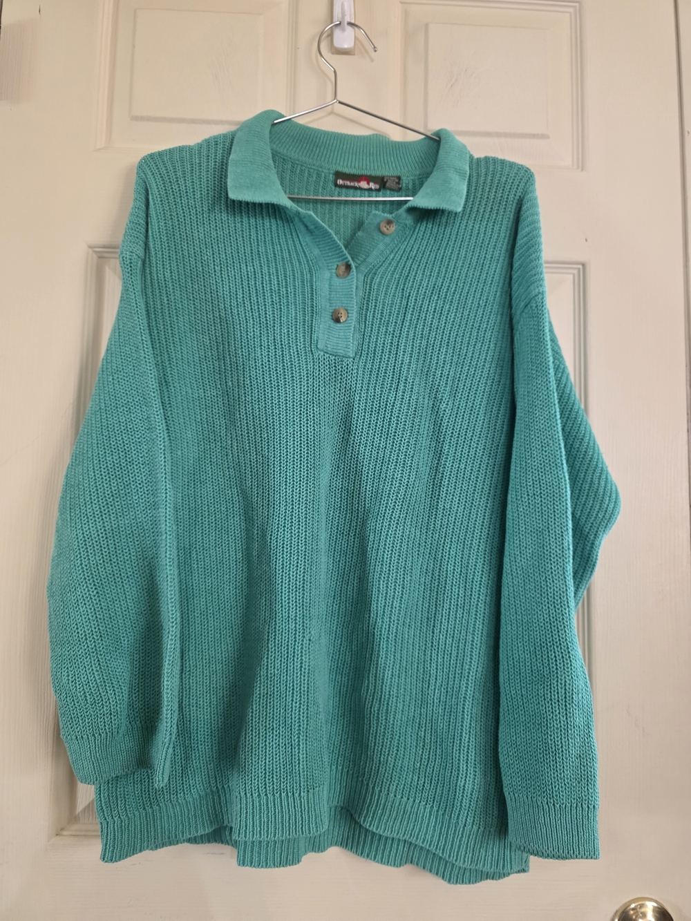 Outback Red Turquoise Knit Polo Sweater